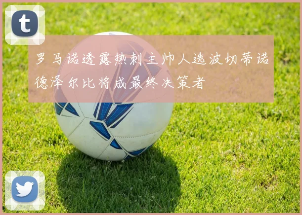 罗马诺透露热刺主帅人选波切蒂诺德泽尔比将成最终决策者